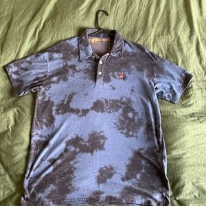 Men's Blue Tie-Dye Polo Shirt